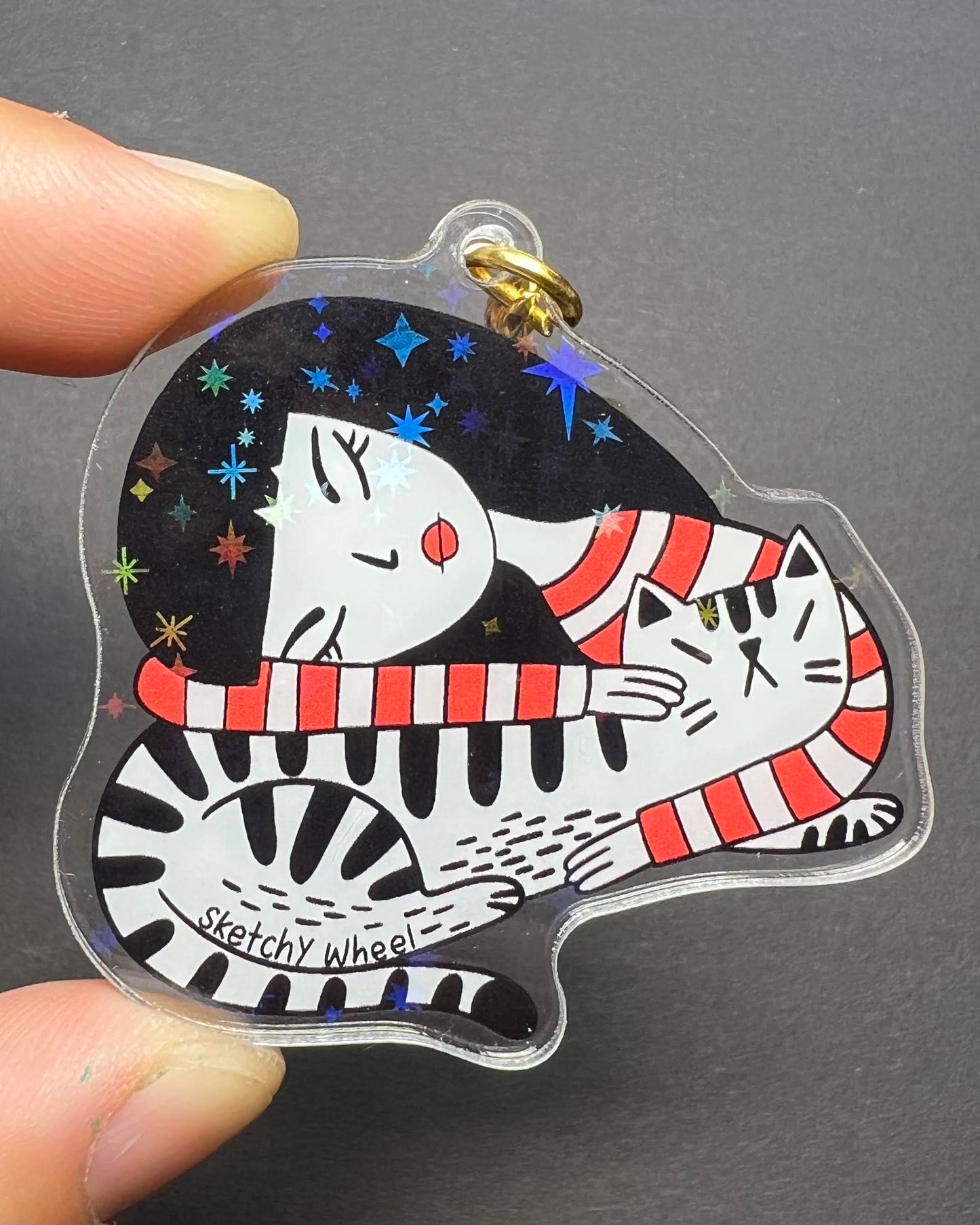 Cat and Girl Cuddling sticker