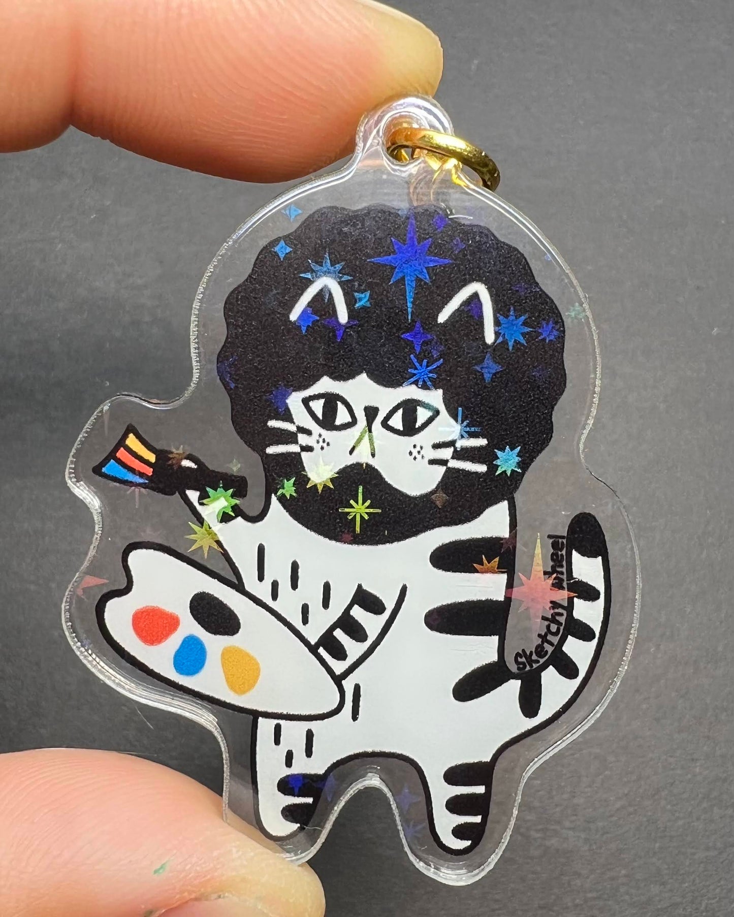 Cat Sticker - Bob Ross Cat