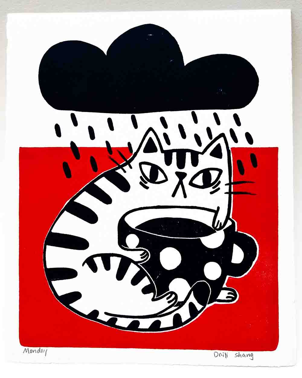 coffee, rain cloud, grumpy cat