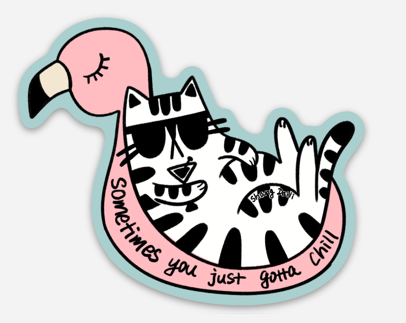 Sometimes you just gotta chill cat magnet