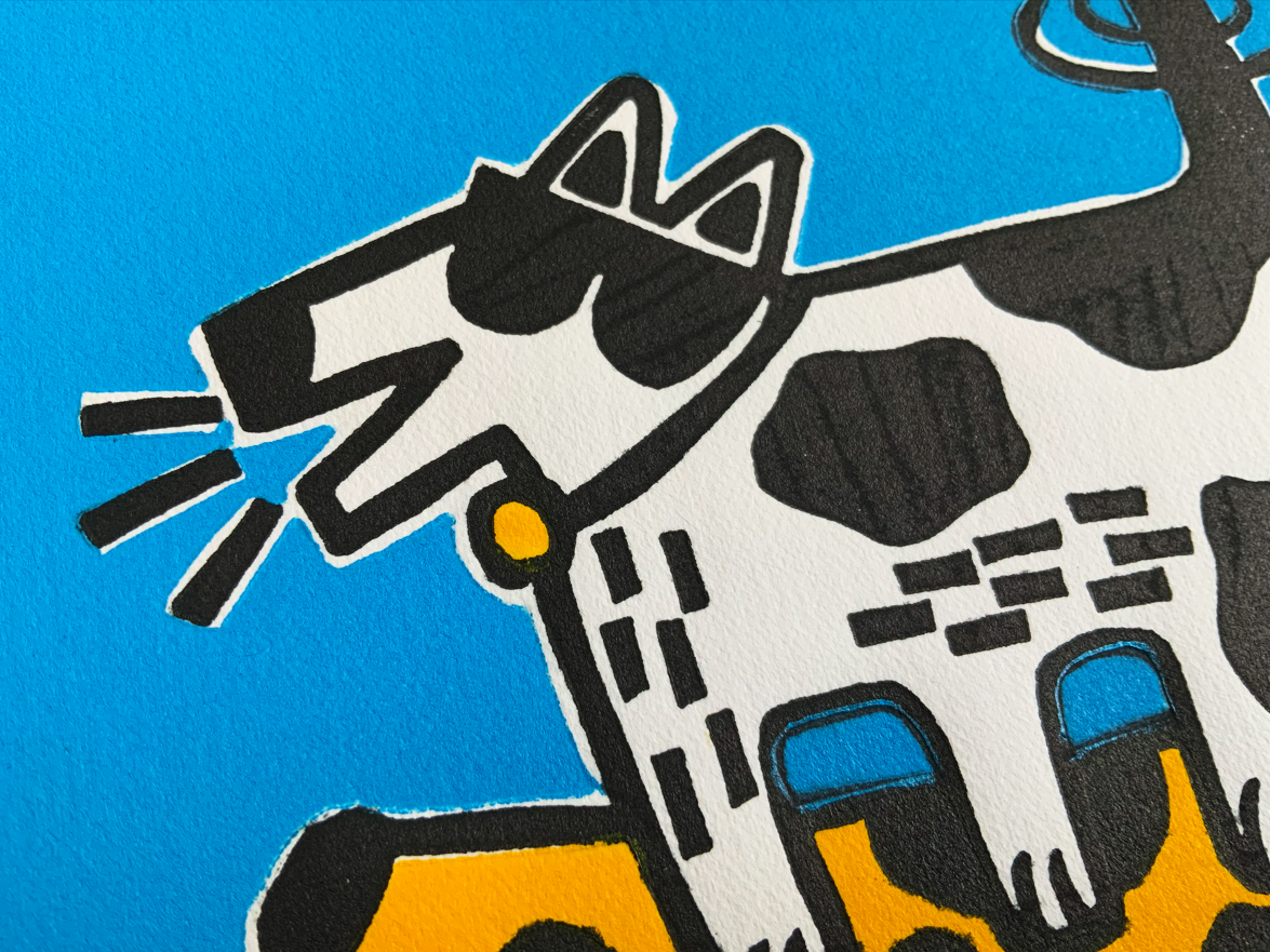 barking dog art print