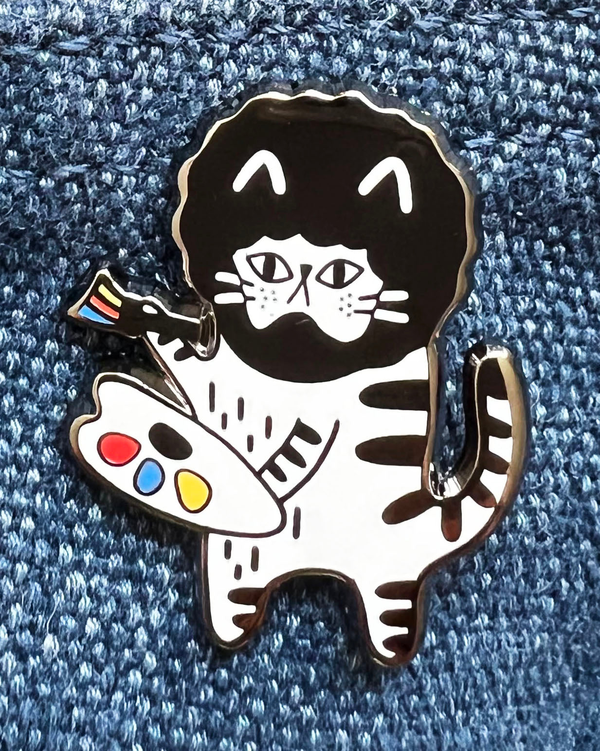 Cat Enamel Pin - Bob Ross