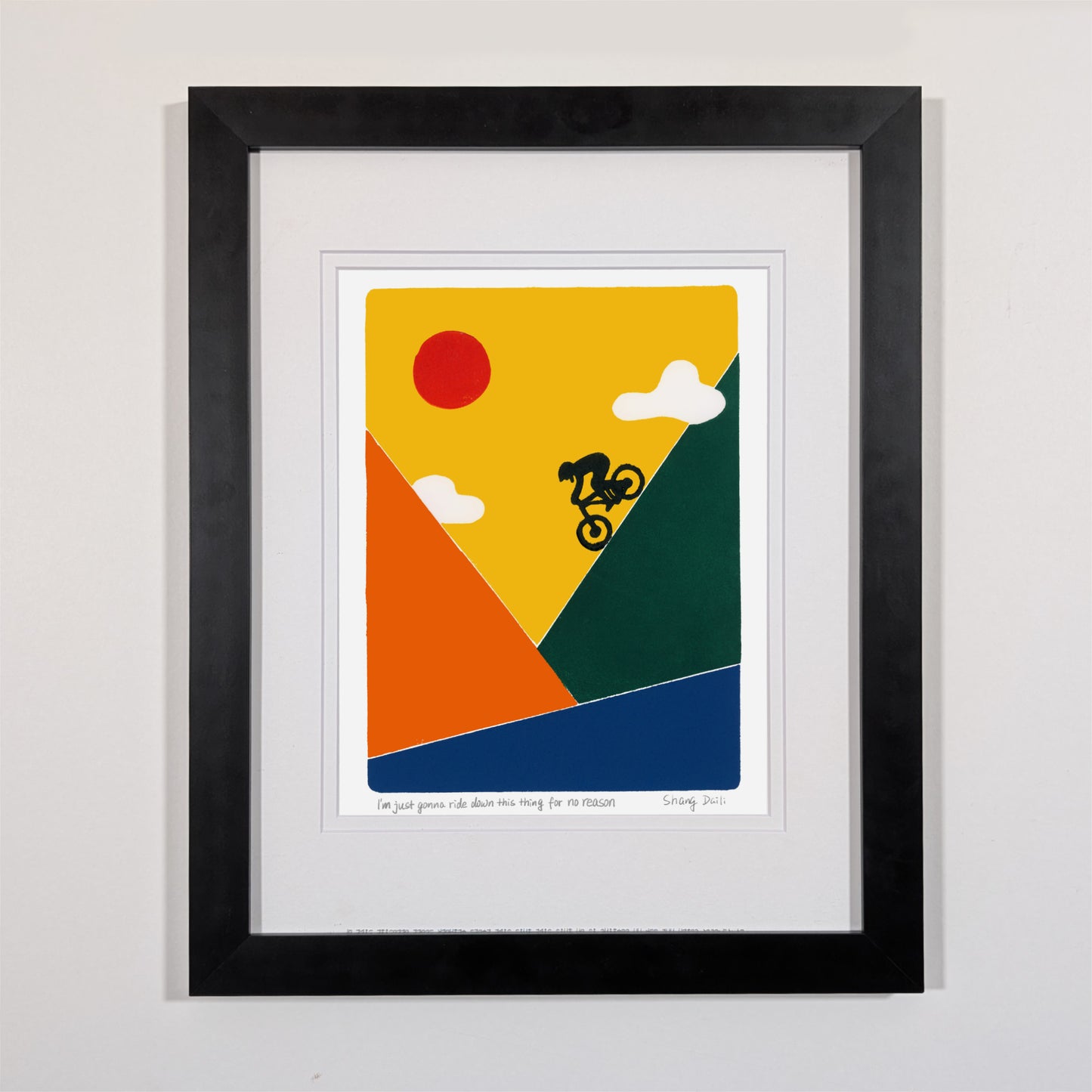 black wood frame, museum glass, double matboard