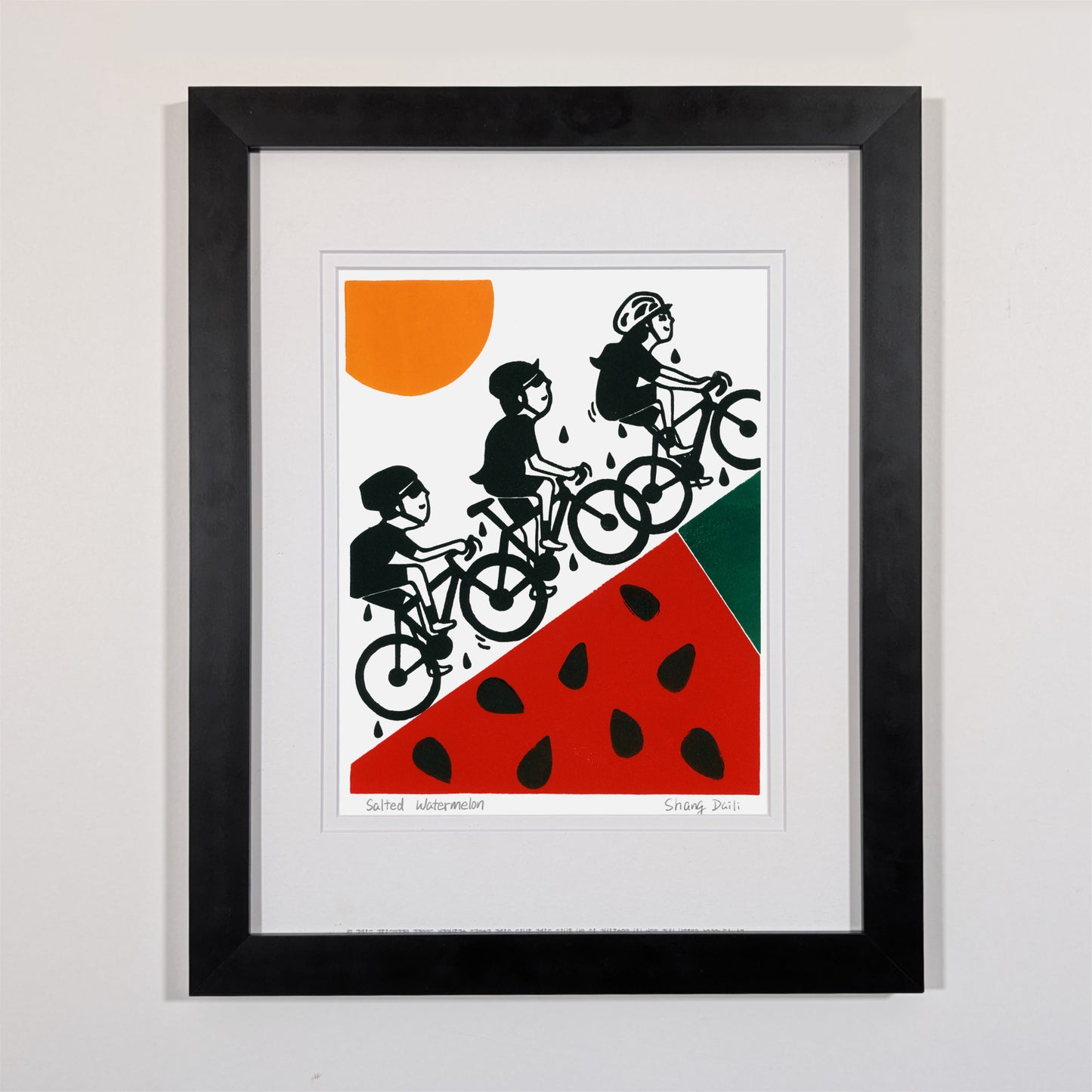 black wood frame, museum glass, double matboard