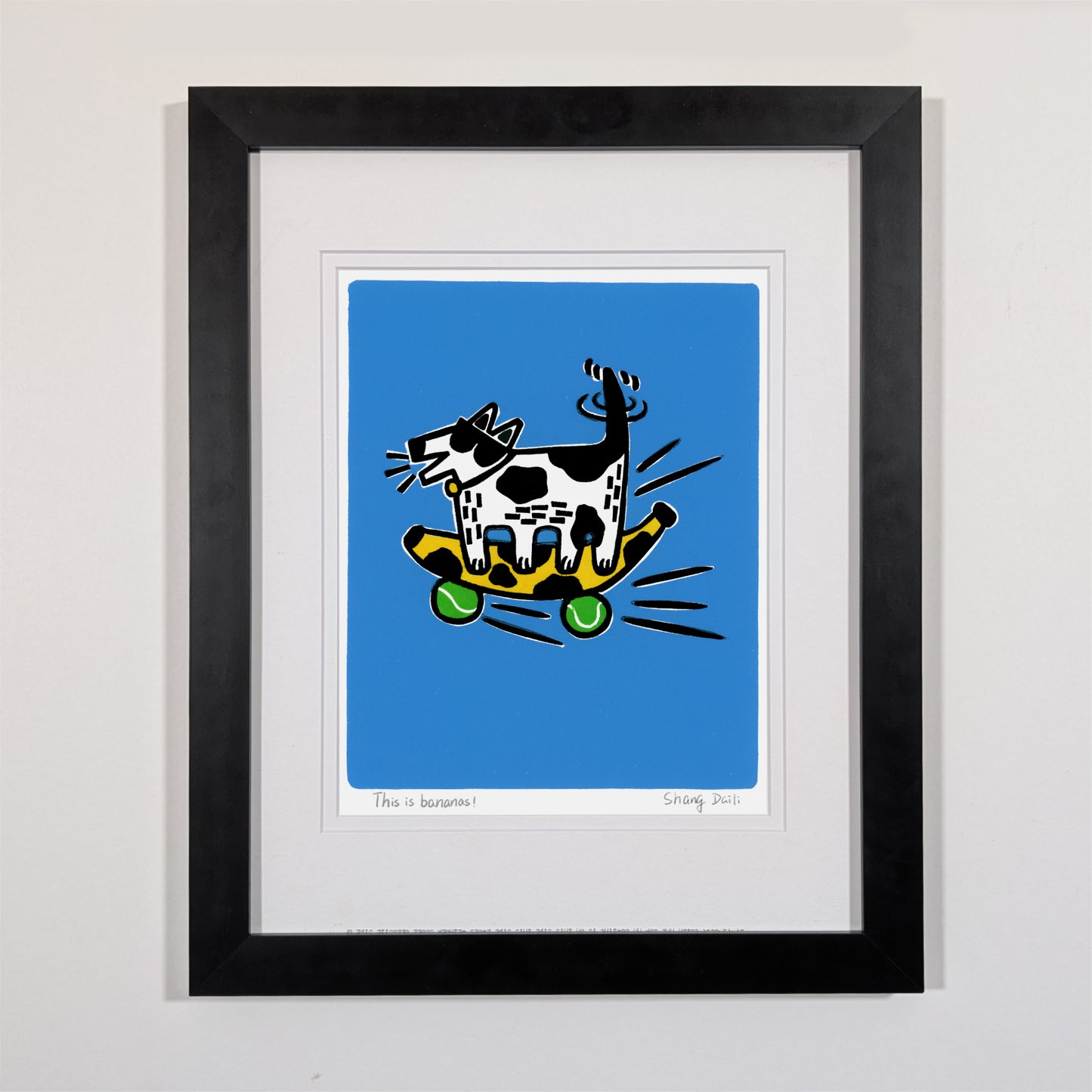 black wood frame, museum glass, double mat board
