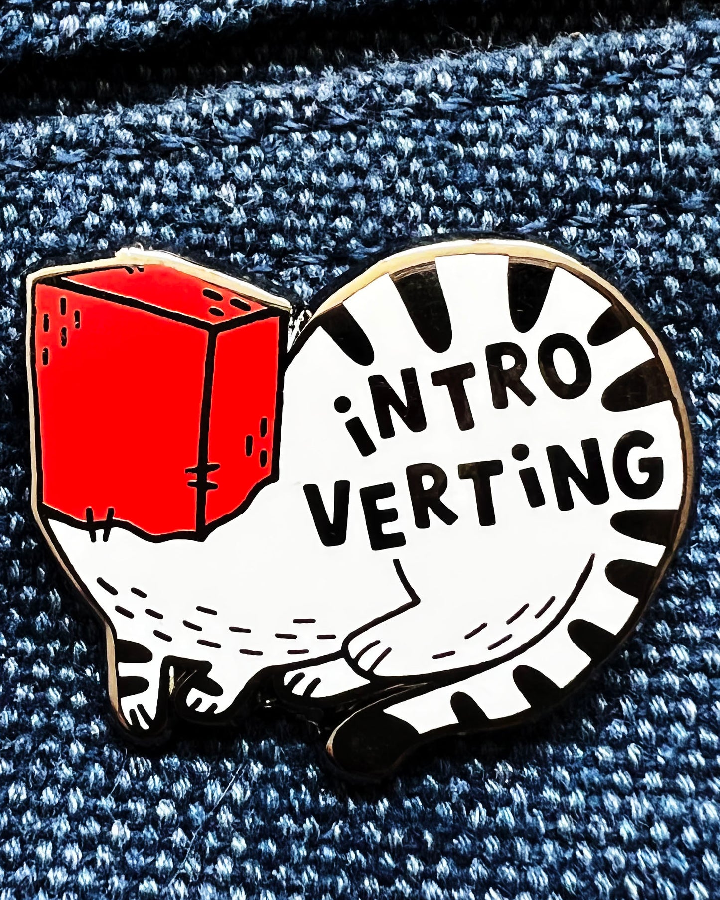 Cat Enamel Pin - Introverting