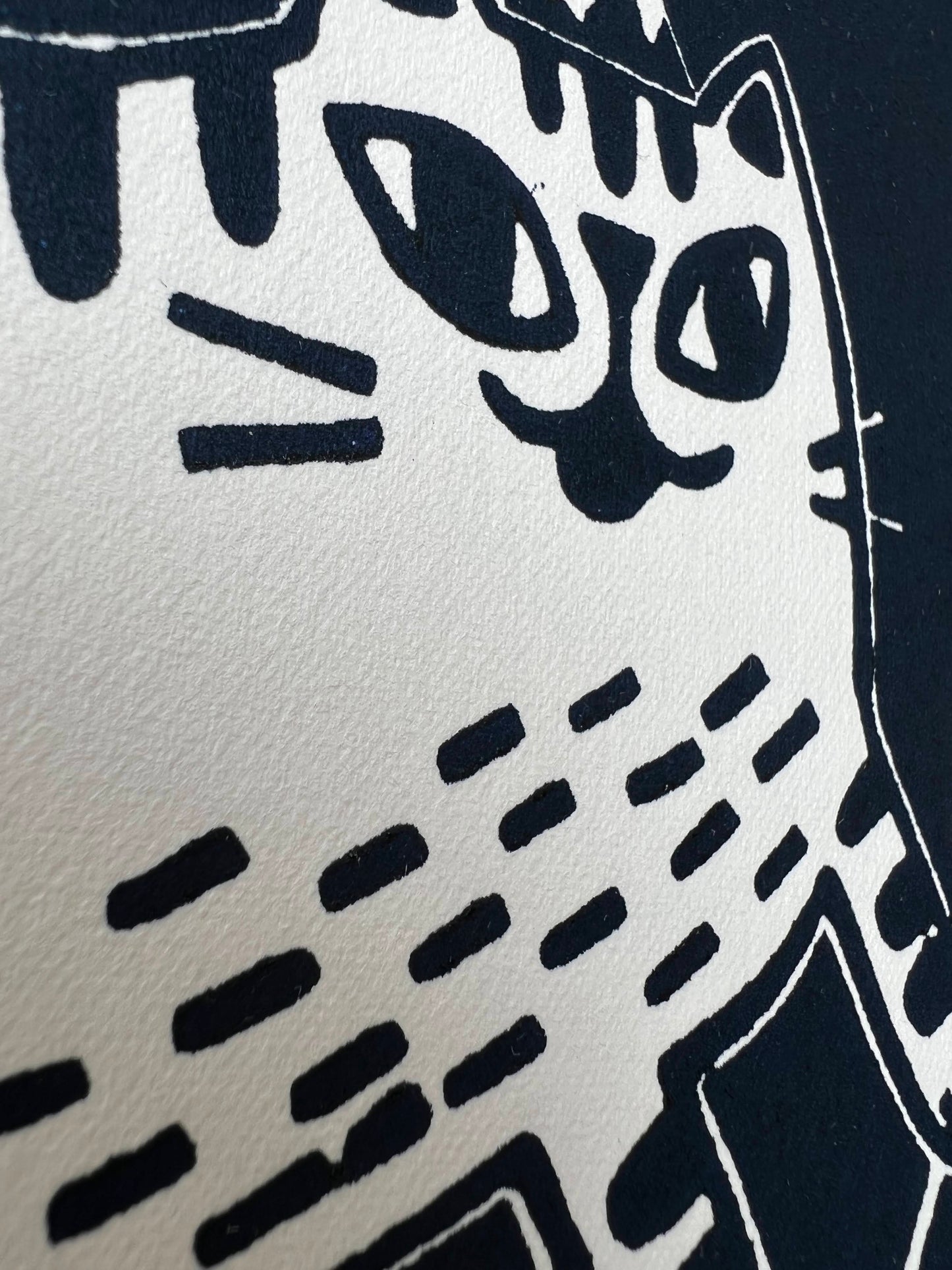 cat linoleum print