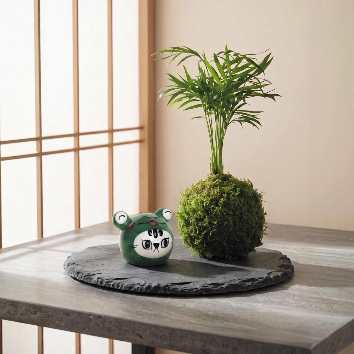 'Safe and Sound' Frog Cat Glass Figurine