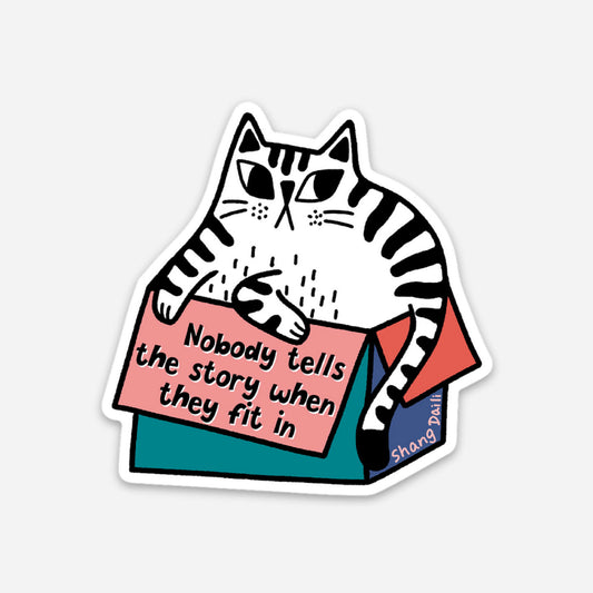 Cute cat sticker - Cat in a Box