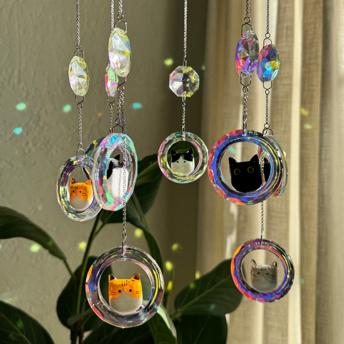 Cute Cat Glass Rainbow Maker/ Suncatcher