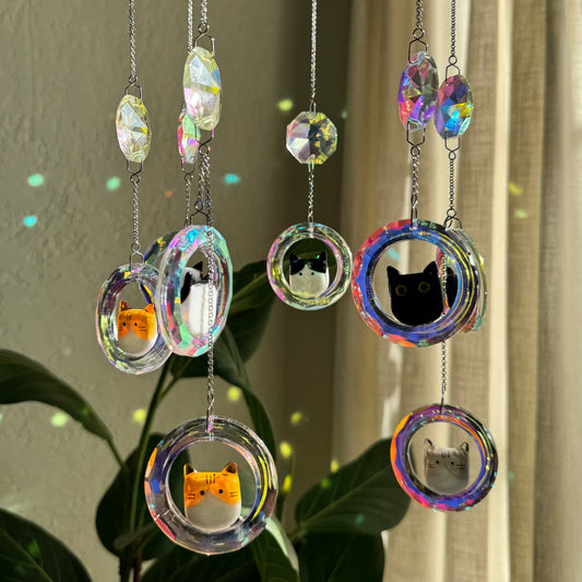 Cute Cat Glass Rainbow Maker/ Suncatcher