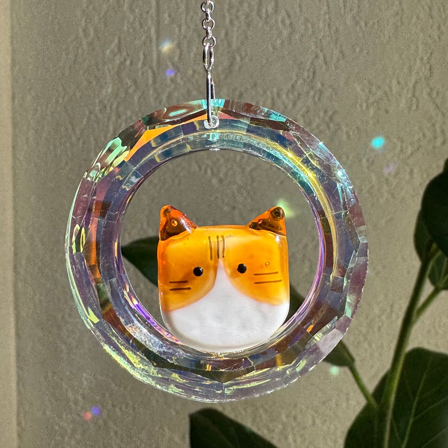 Cute Cat Glass Rainbow Maker/ Suncatcher