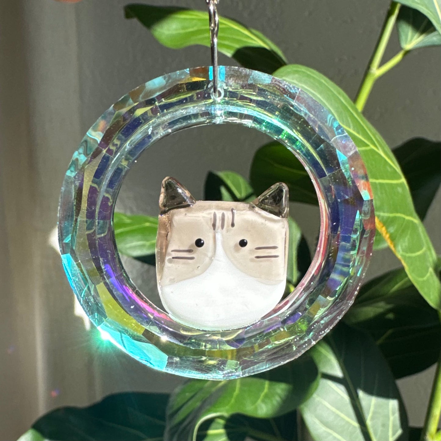 Cute Cat Glass Rainbow Maker/ Suncatcher