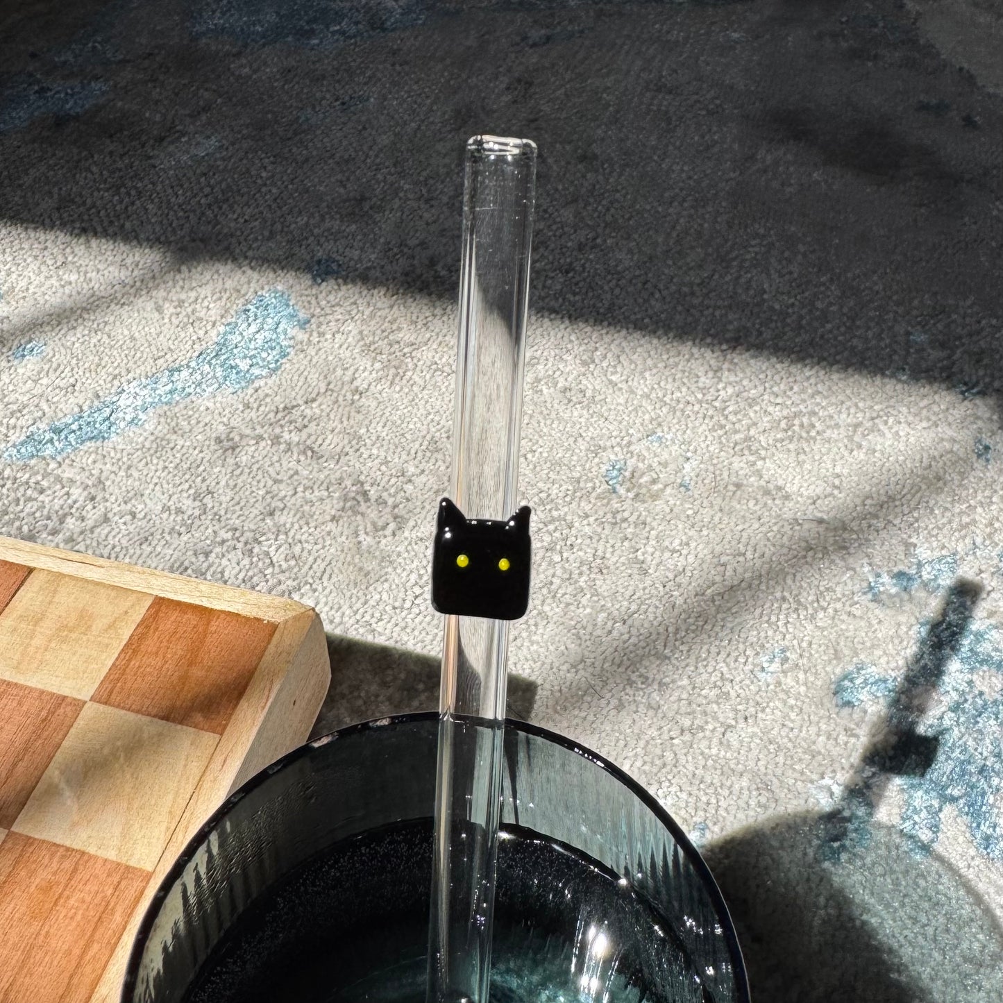 Cute Cat Reusable Glass Straw