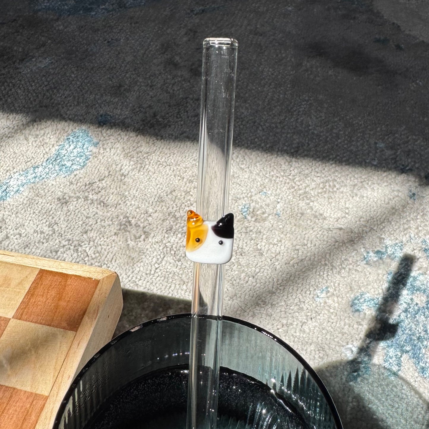 Cute Cat Reusable Glass Straw