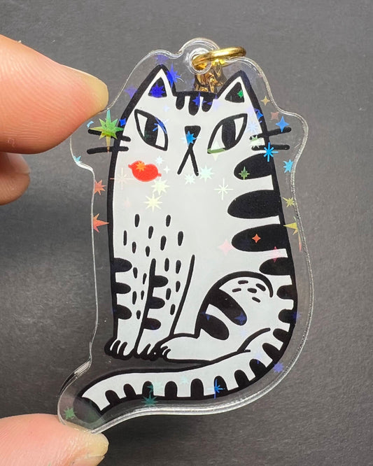 Cat Keychain - Off to work