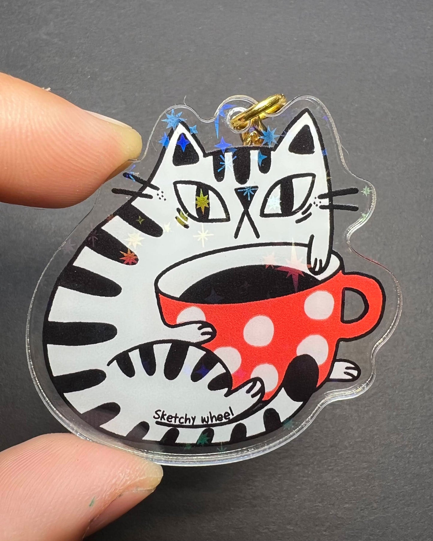 Cat Sticker - Cat Holding a Coffee Mug