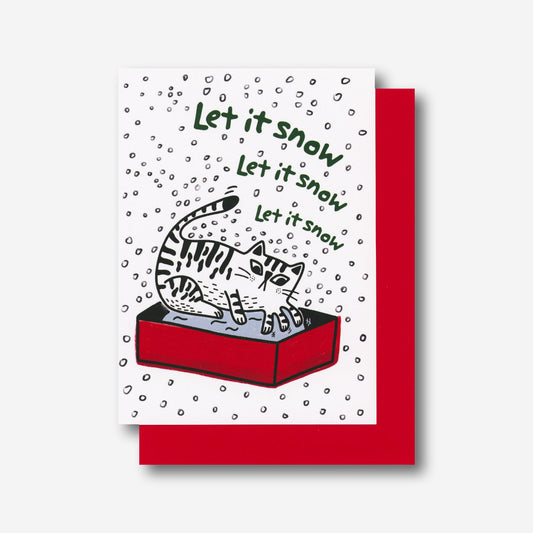 Funny Cats Christmas Card - Let It Snow