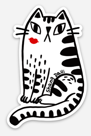 Cat Sticker Kiss on Cheek Cat