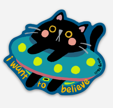 Cat Sticker - I want to believe