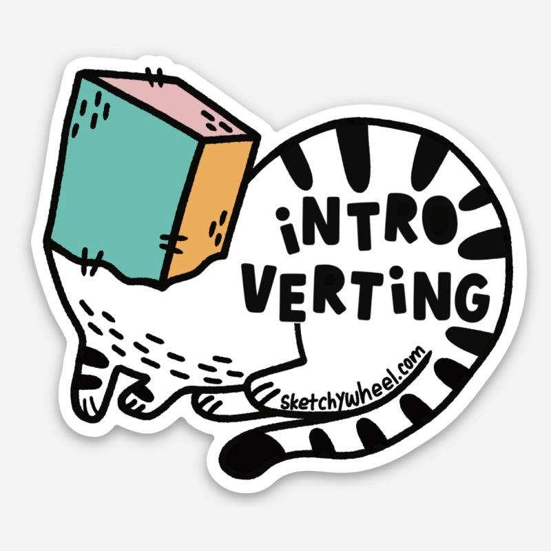 Cat Sticker Introvert Cat