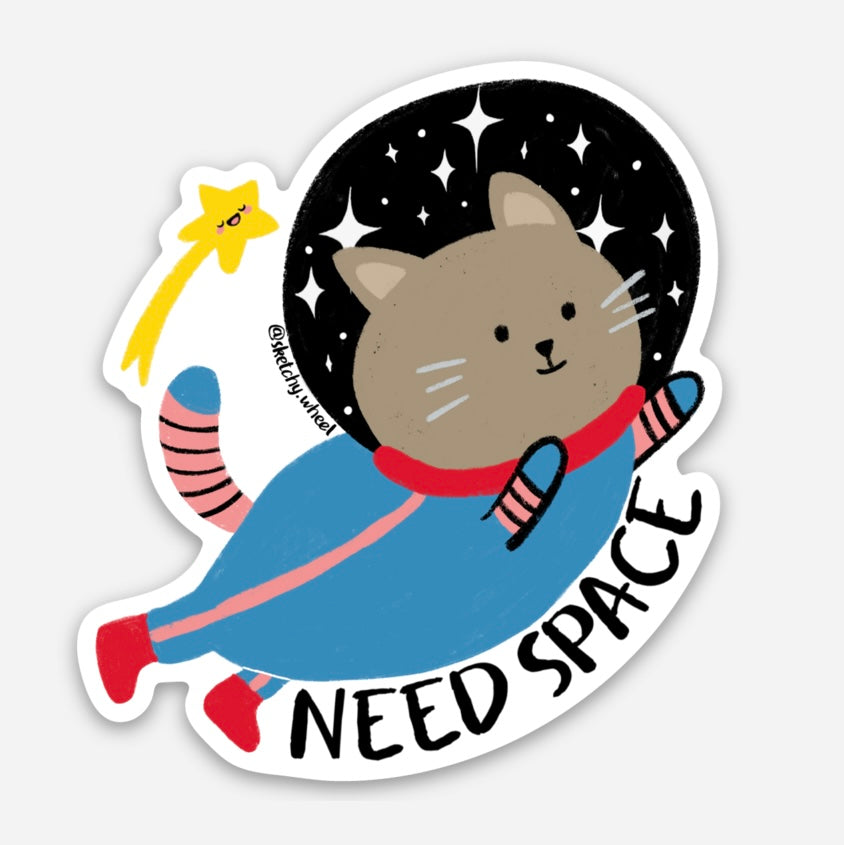 Cat Sticker Need Space
